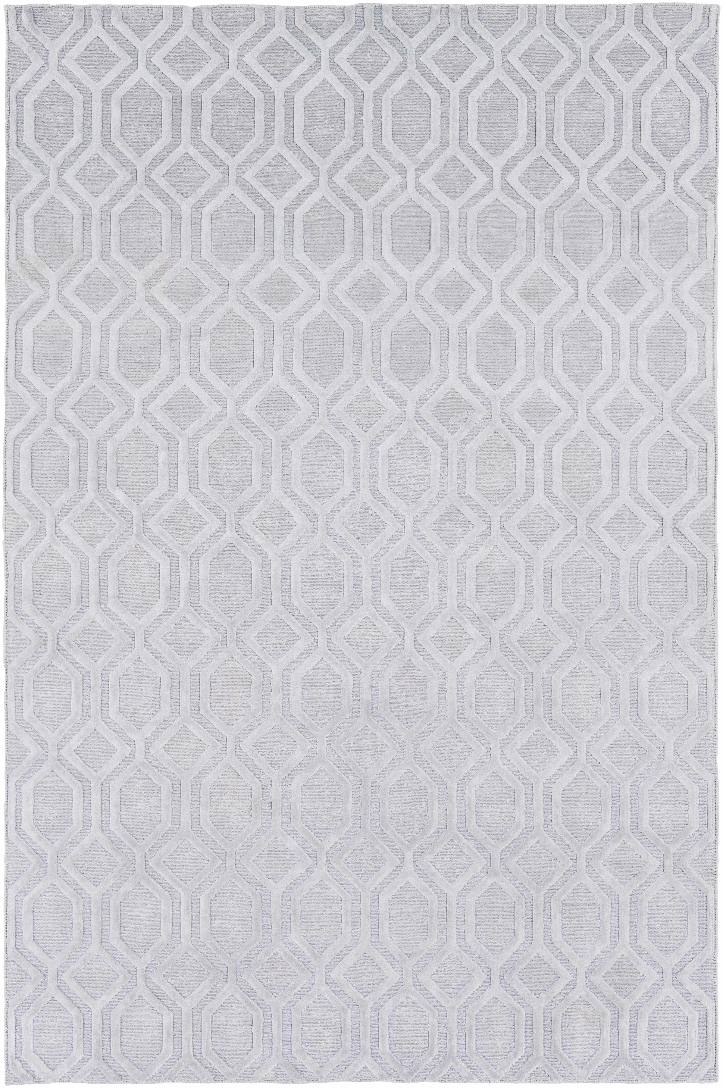 Light Slate Hand Knotted 100% Linen Modern Rectangle Handmade rug, Indoor use only, no fringe, non-washable.