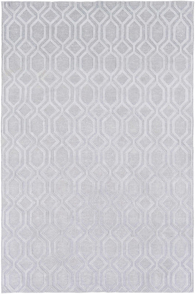 Light Slate Hand Knotted 100% Linen Modern Rectangle Handmade rug, Indoor use only, no fringe, non-washable.