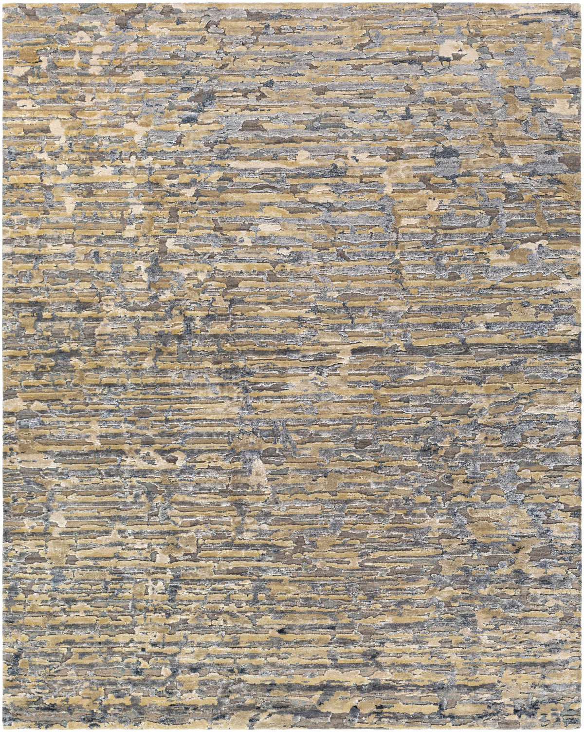 Black Hand Knotted 40% Viscose, 35% Wool, 25% Silk Modern Rectangle Handmade rug, Indoor use only, no fringe, non-washable.