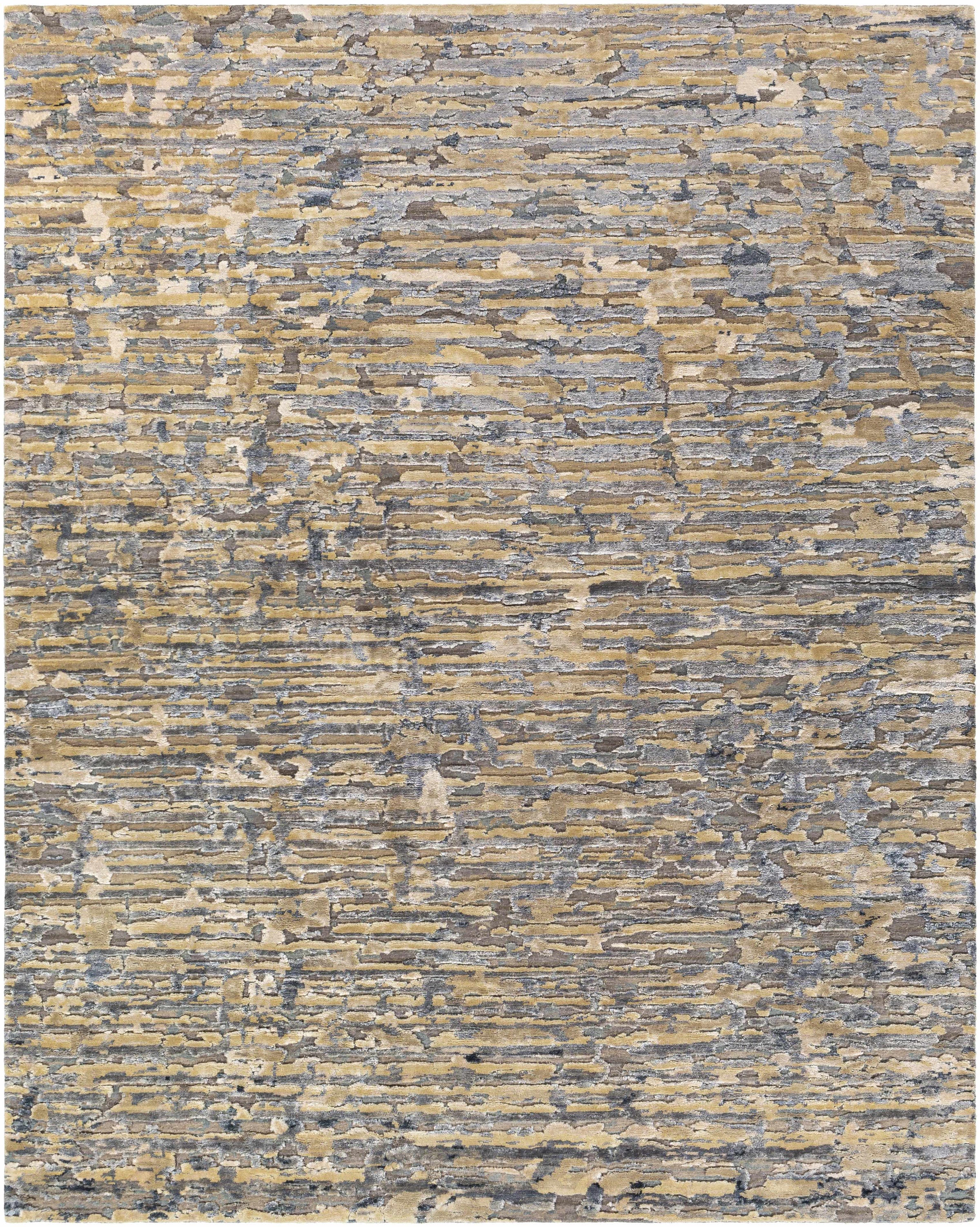 Black Hand Knotted 40% Viscose, 35% Wool, 25% Silk Modern Rectangle Handmade rug, Indoor use only, no fringe, non-washable.