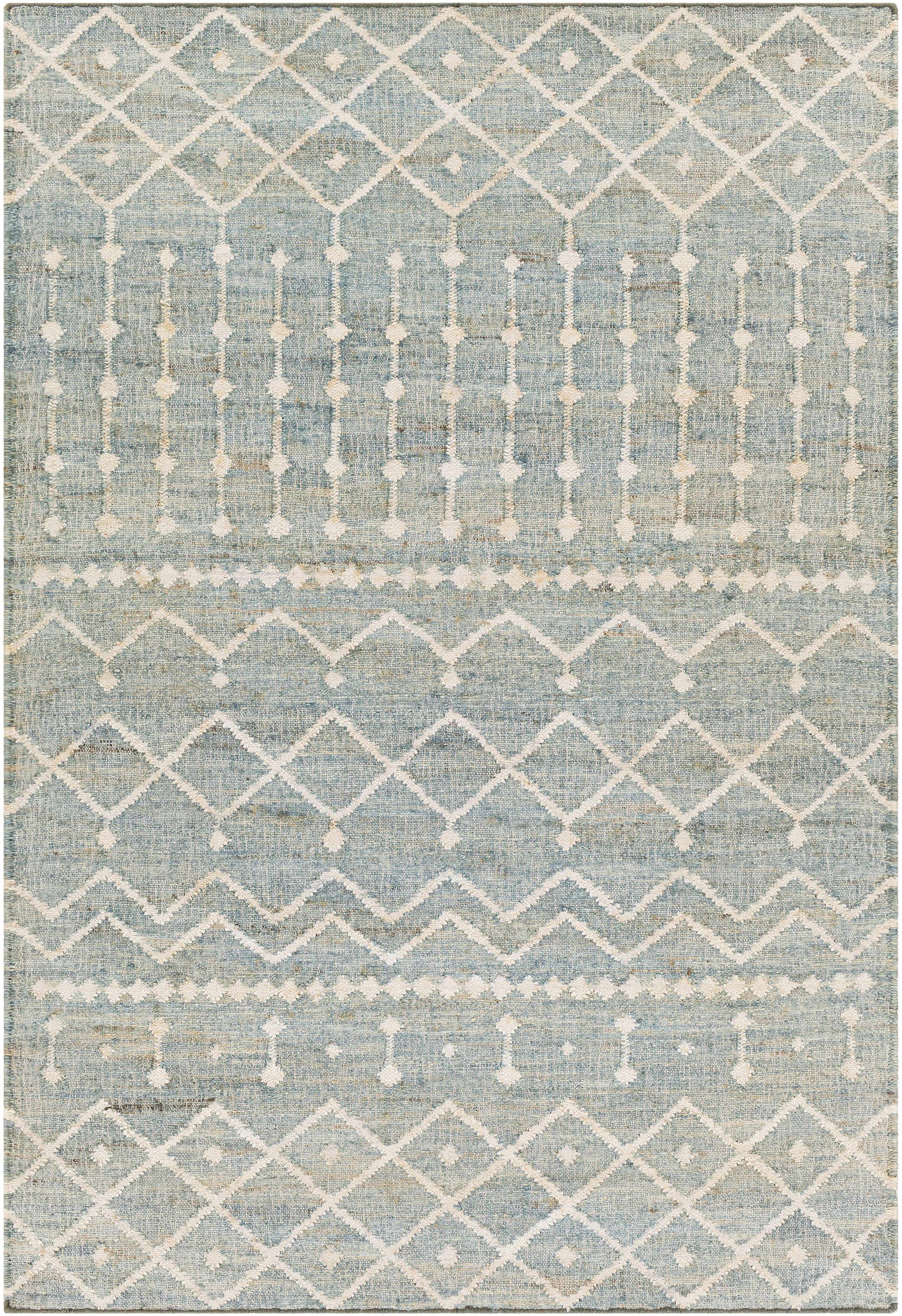 Dusty Sage Hand Woven 100% Jute Global Rectangle Handmade rug, Indoor use only, no fringe, non-washable.