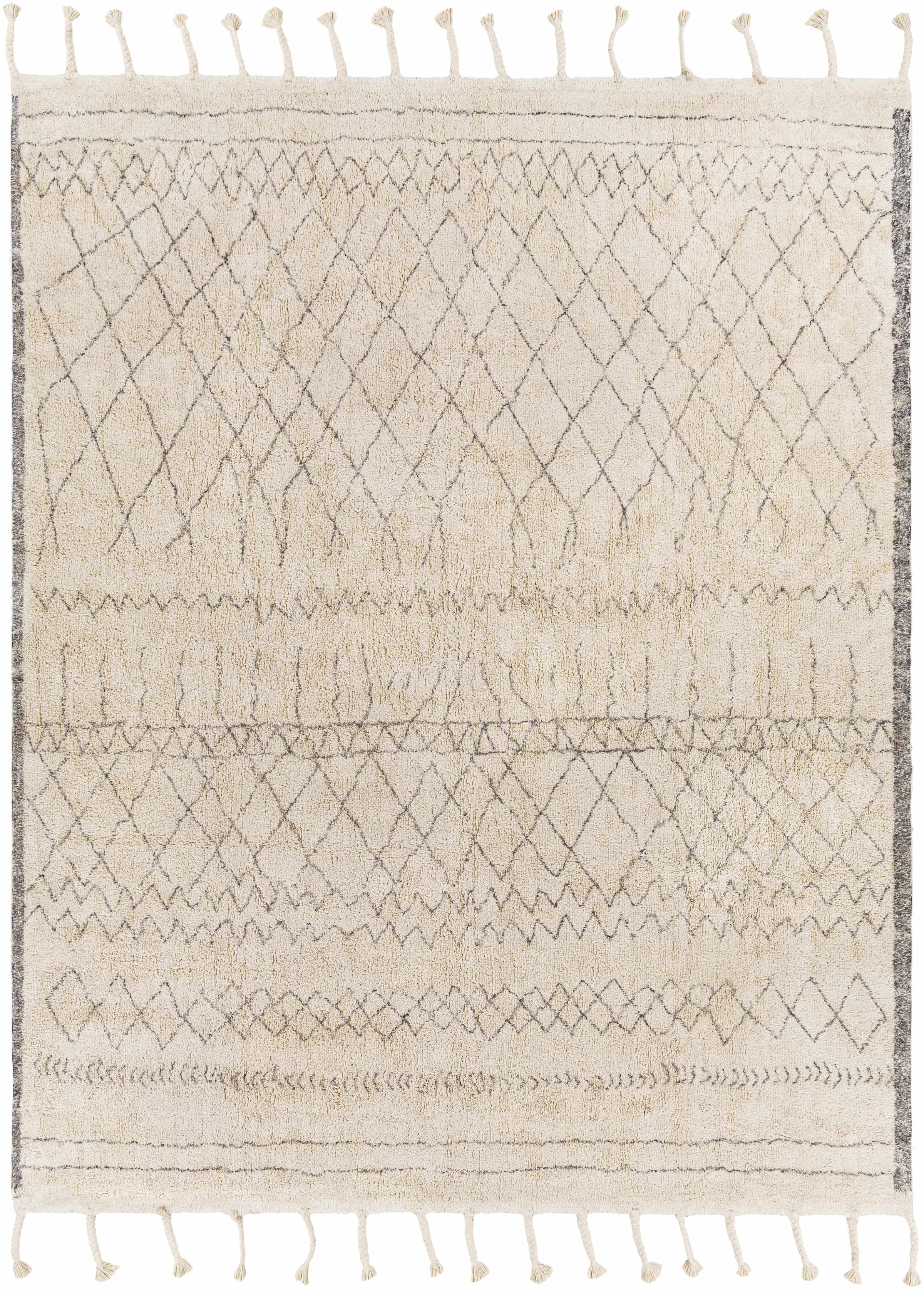 Gray Hand Woven 100% Cotton Global Rectangle Handmade rug, Indoor use only, has fringe, non-washable.