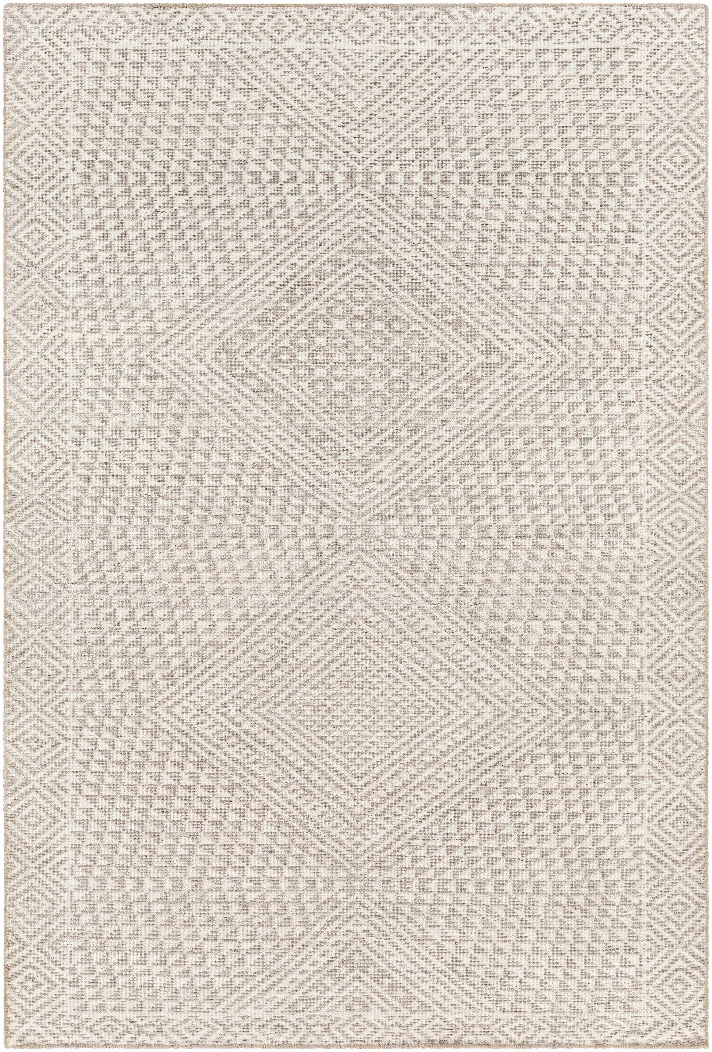 Gray Hand Knotted 90% Viscose, 10% Wool Global Rectangle Handmade rug, Indoor use only, no fringe, non-washable. runner also available