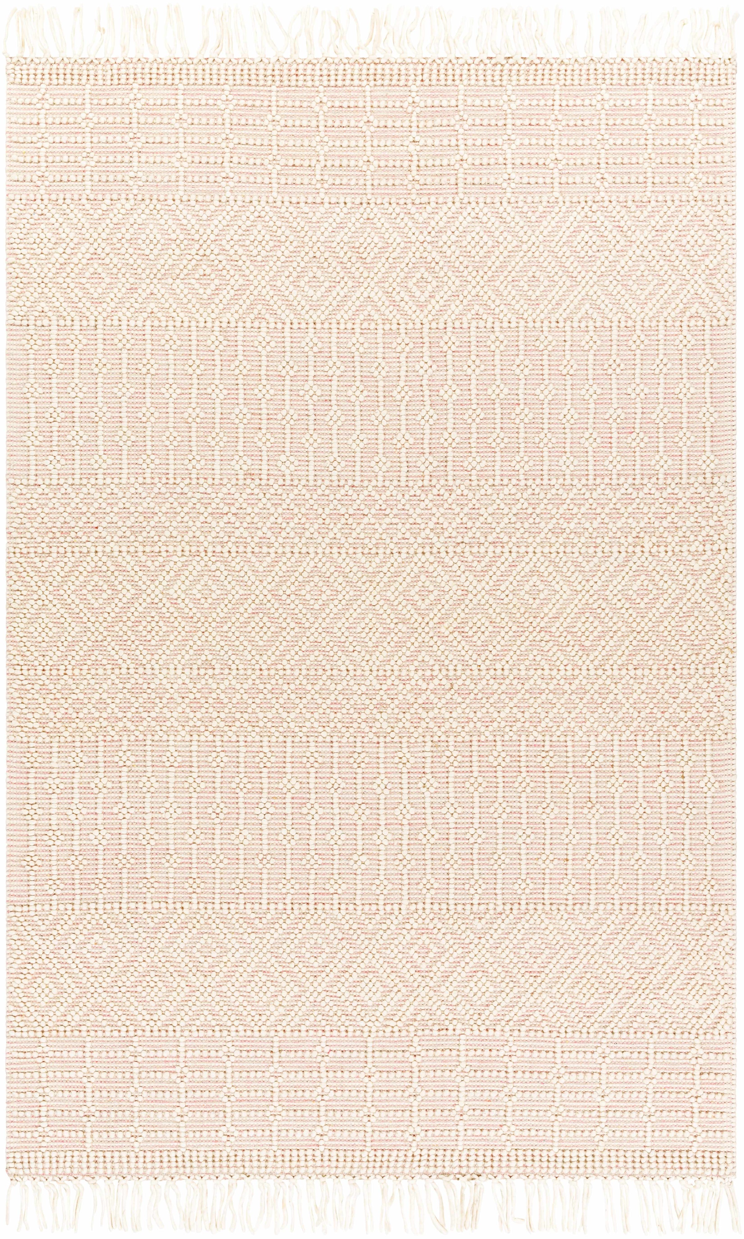 Ivory Hand Woven 100% Wool Global Rectangle Handmade rug, Indoor use only, has fringe, non-washable. runner also available