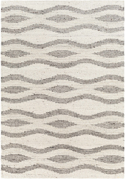 Cream Hand Woven 100% Wool Global Rectangle Handmade rug, Indoor use only, no fringe, non-washable.