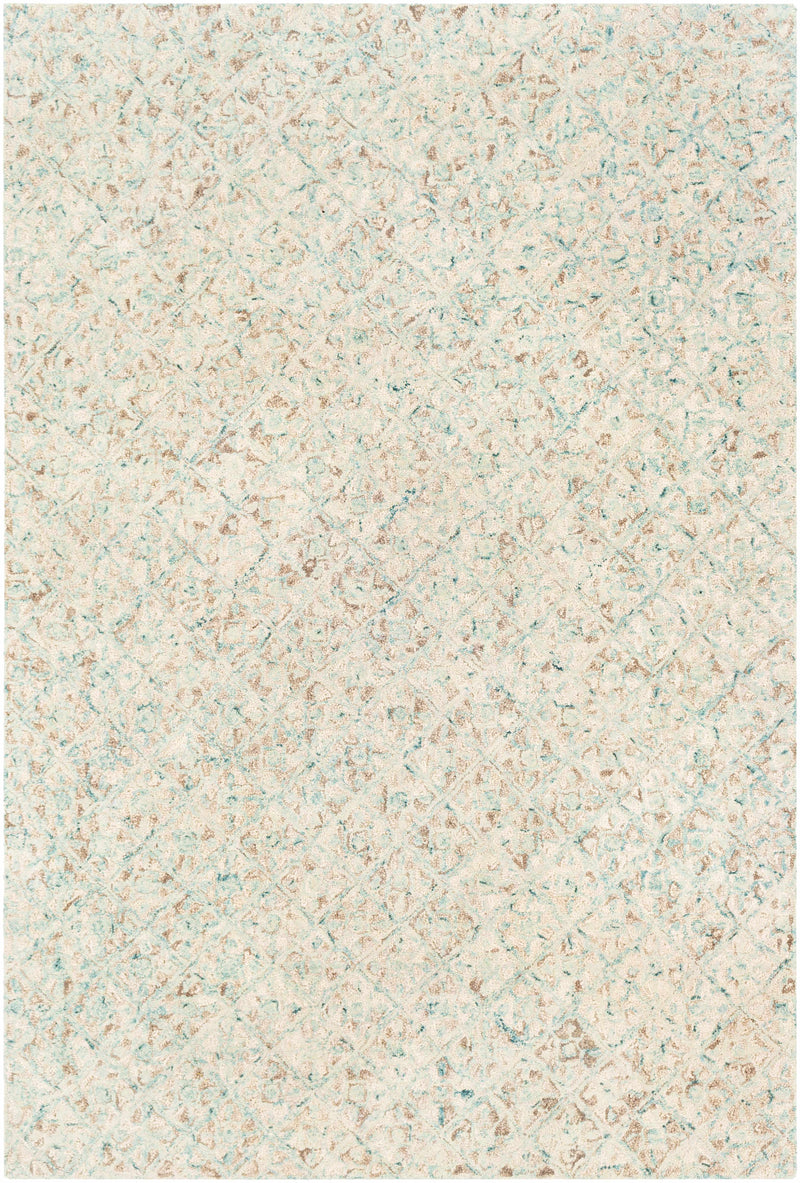 Light Sage Hand Tufted 100% Wool Traditional Rectangle Handmade rug, Indoor use only, no fringe, non-washable.