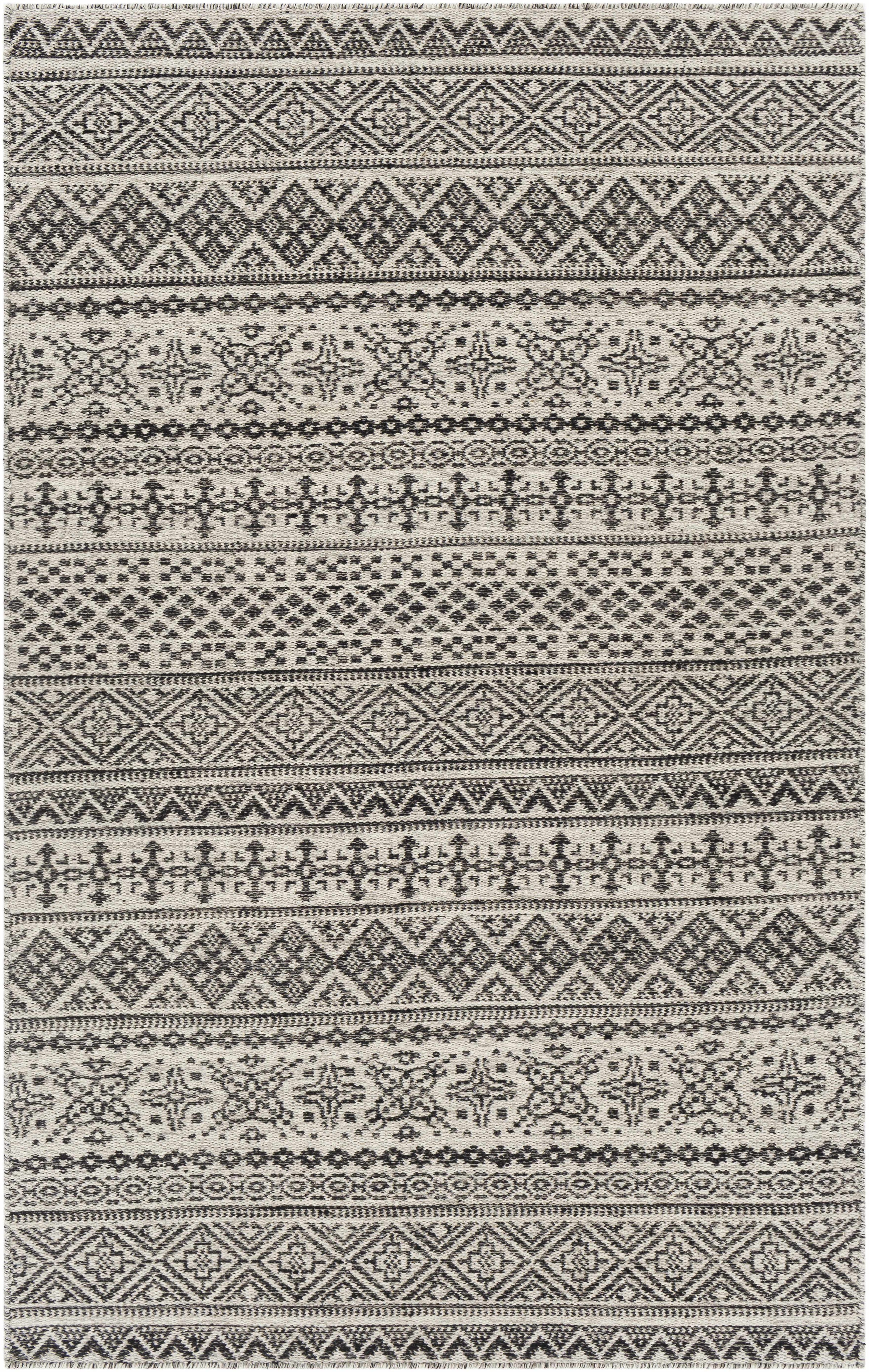 Black Hand Woven 100% Wool Global Rectangle Handmade rug, Indoor use only, no fringe, non-washable. runner also available