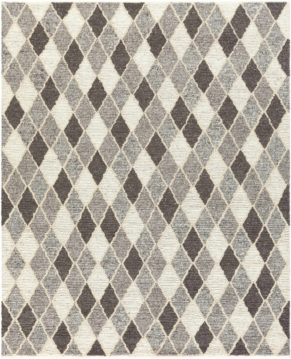Charcoal Hand Woven 60% Wool, 40% Viscose Global Rectangle Handmade rug, Indoor use only, no fringe, non-washable.