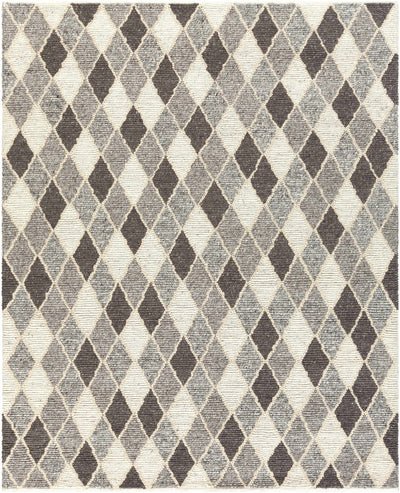 Charcoal Hand Woven 60% Wool, 40% Viscose Global Rectangle Handmade rug, Indoor use only, no fringe, non-washable.