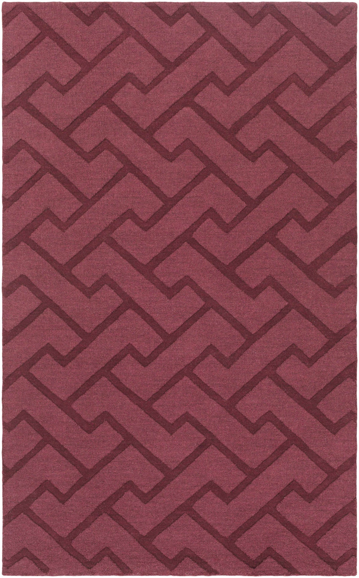 Plum Hand Loomed 100% Wool Modern Rectangle Handmade rug, Indoor use only, no fringe, non-washable. runner also available