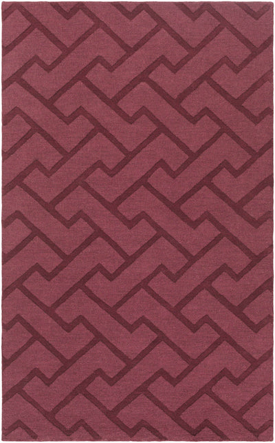 Plum Hand Loomed 100% Wool Modern Rectangle Handmade rug, Indoor use only, no fringe, non-washable. runner also available