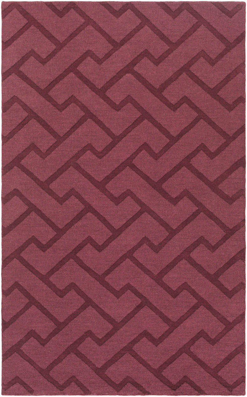 Plum Hand Loomed 100% Wool Modern Rectangle Handmade rug, Indoor use only, no fringe, non-washable. runner also available
