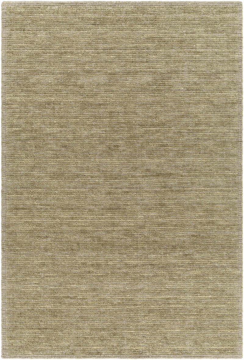 Olive Hand Loomed 100% Wool Modern Rectangle Handmade rug, Indoor use only, no fringe, non-washable.