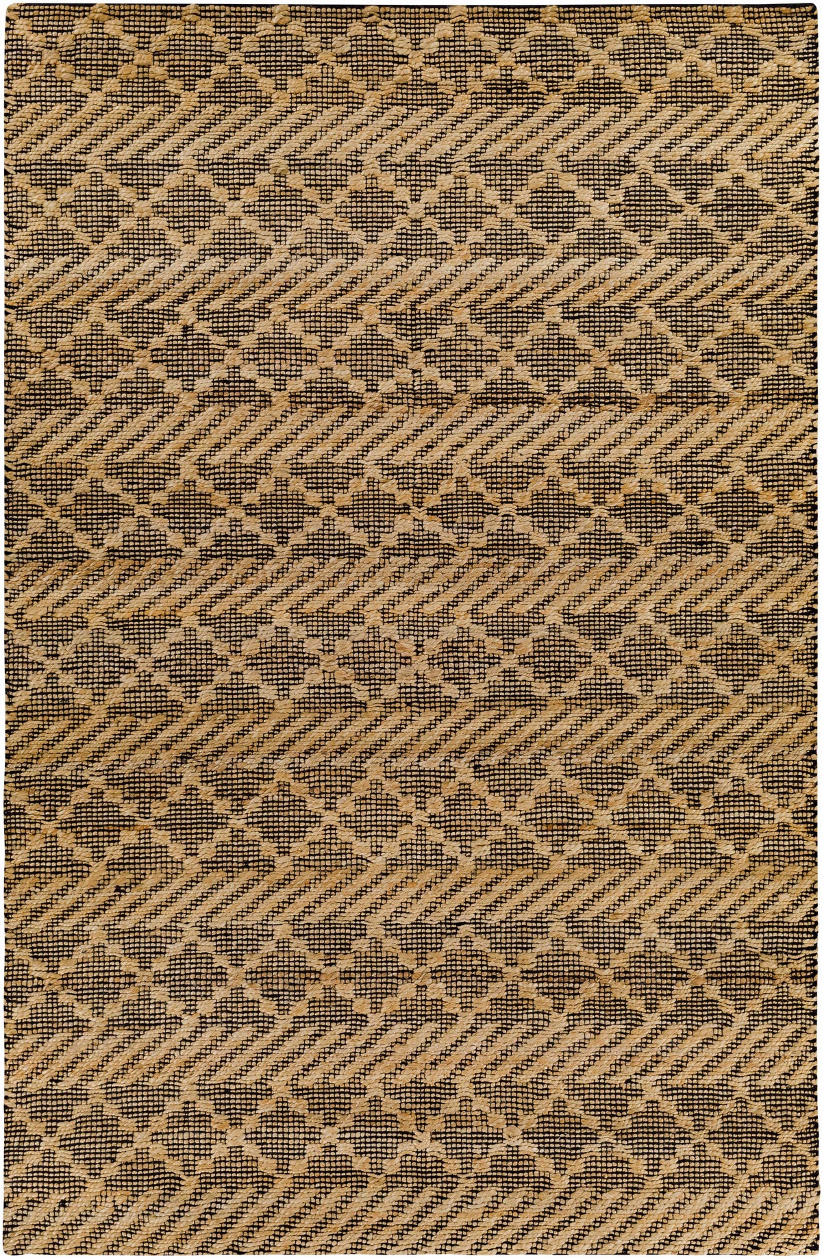 Tan Hand Woven 80% Jute, 20% Cotton Global Rectangle Handmade rug, Indoor use only, no fringe, non-washable. runner also available