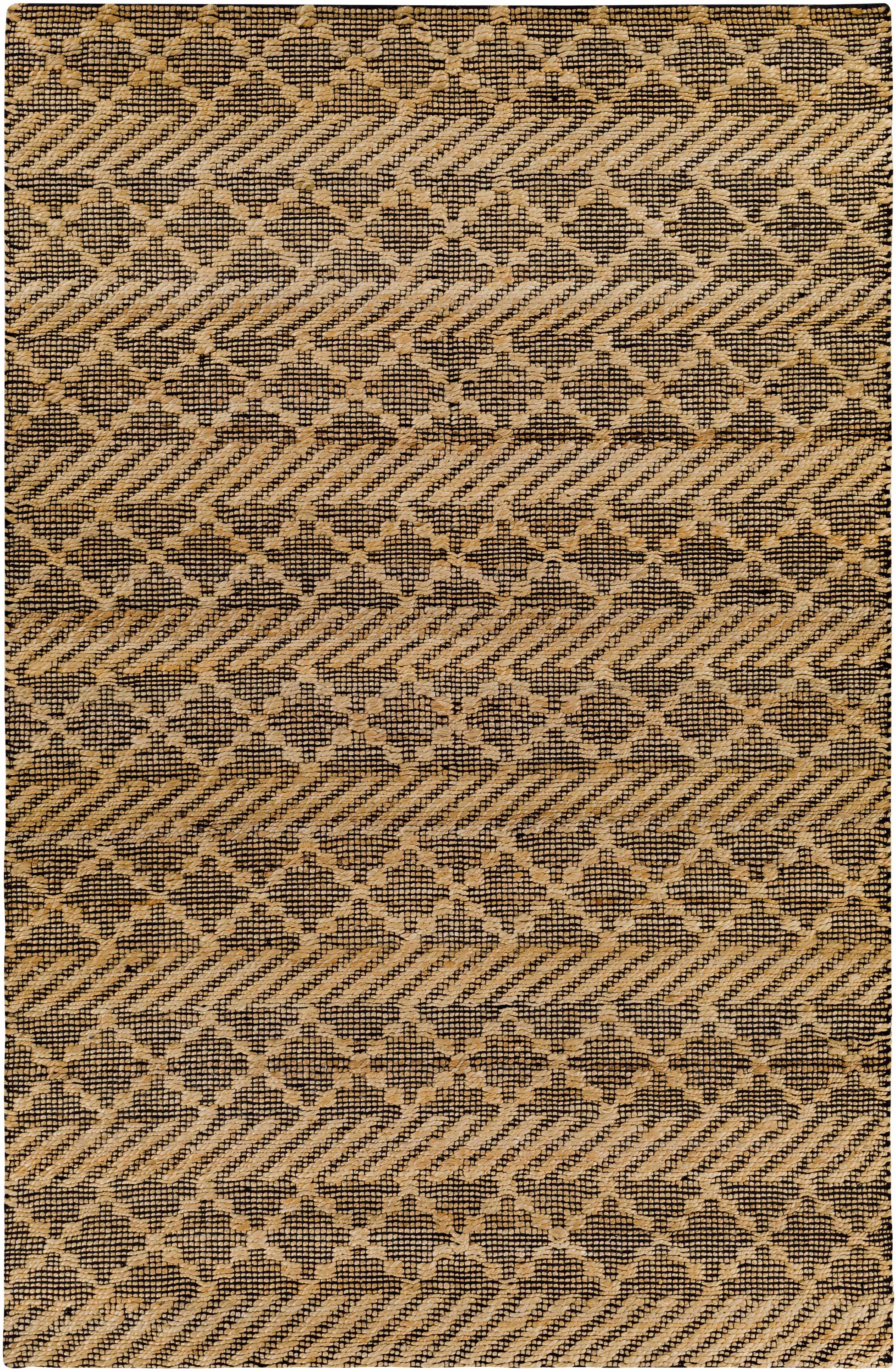 Tan Hand Woven 80% Jute, 20% Cotton Global Rectangle Handmade rug, Indoor use only, no fringe, non-washable. runner also available