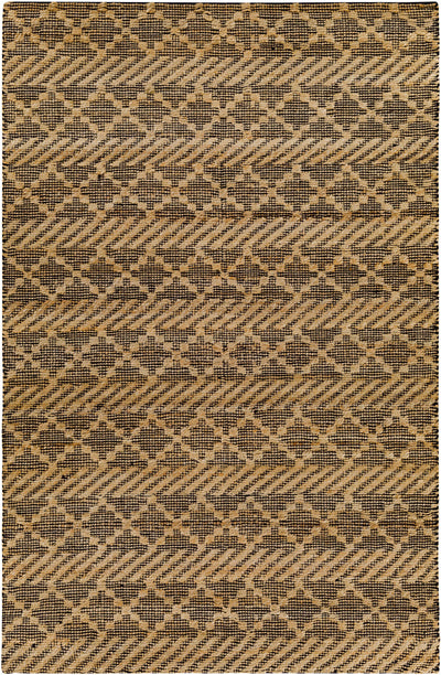 Tan Hand Woven 80% Jute, 20% Cotton Global Rectangle Handmade rug, Indoor use only, no fringe, non-washable. runner also available