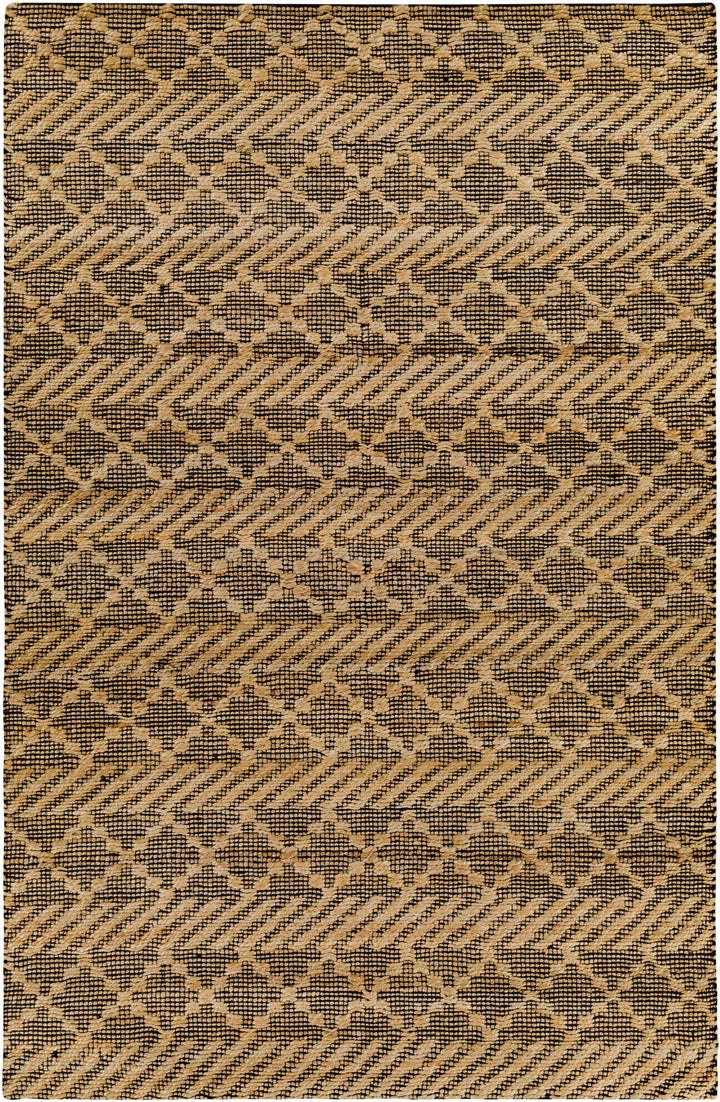 Tan Hand Woven 80% Jute, 20% Cotton Global Rectangle Handmade rug, Indoor use only, no fringe, non-washable. runner also available