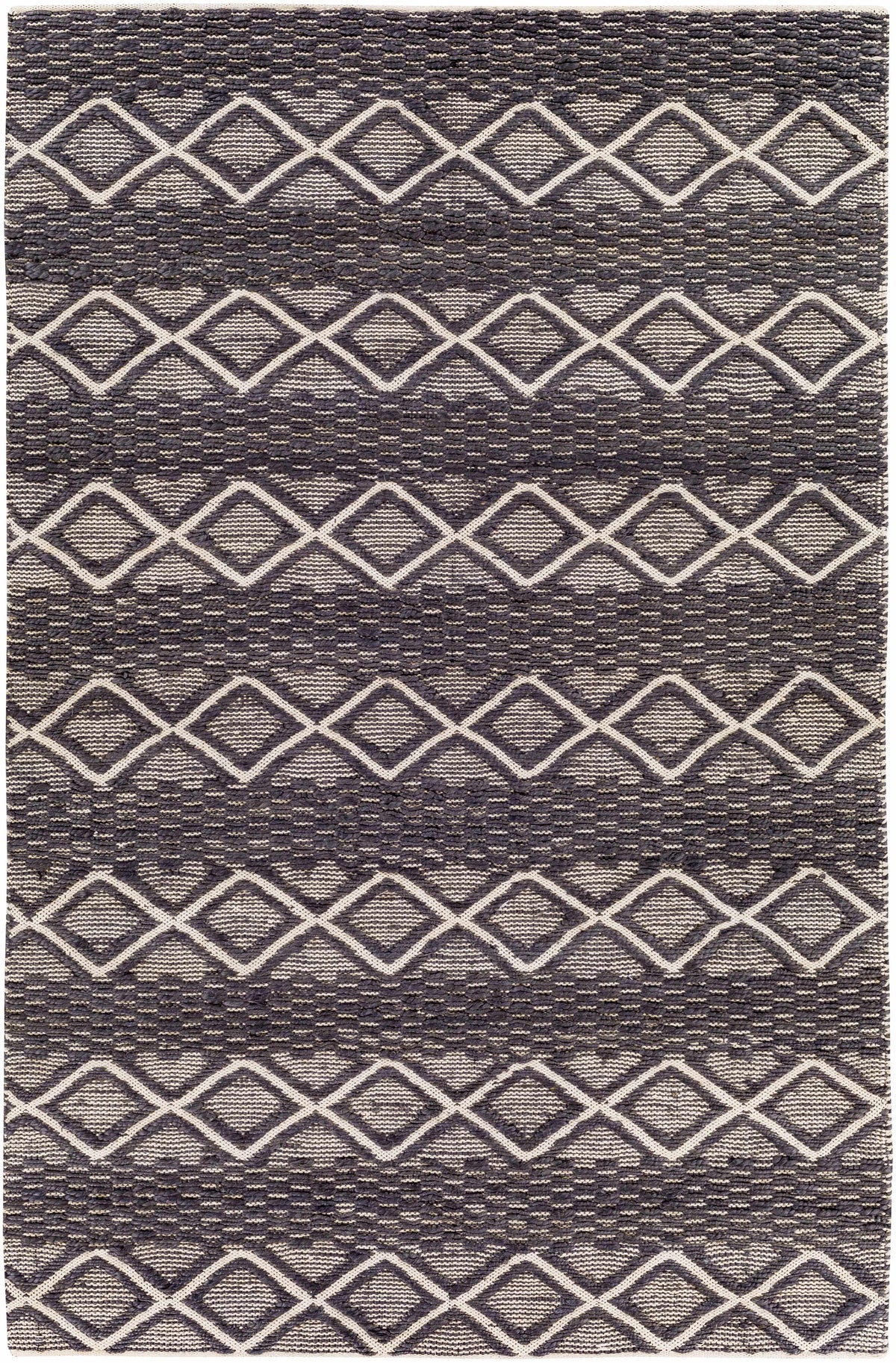 Black Hand Woven 80% Jute, 20% Cotton Global Rectangle Handmade rug, Indoor use only, no fringe, non-washable. runner also available