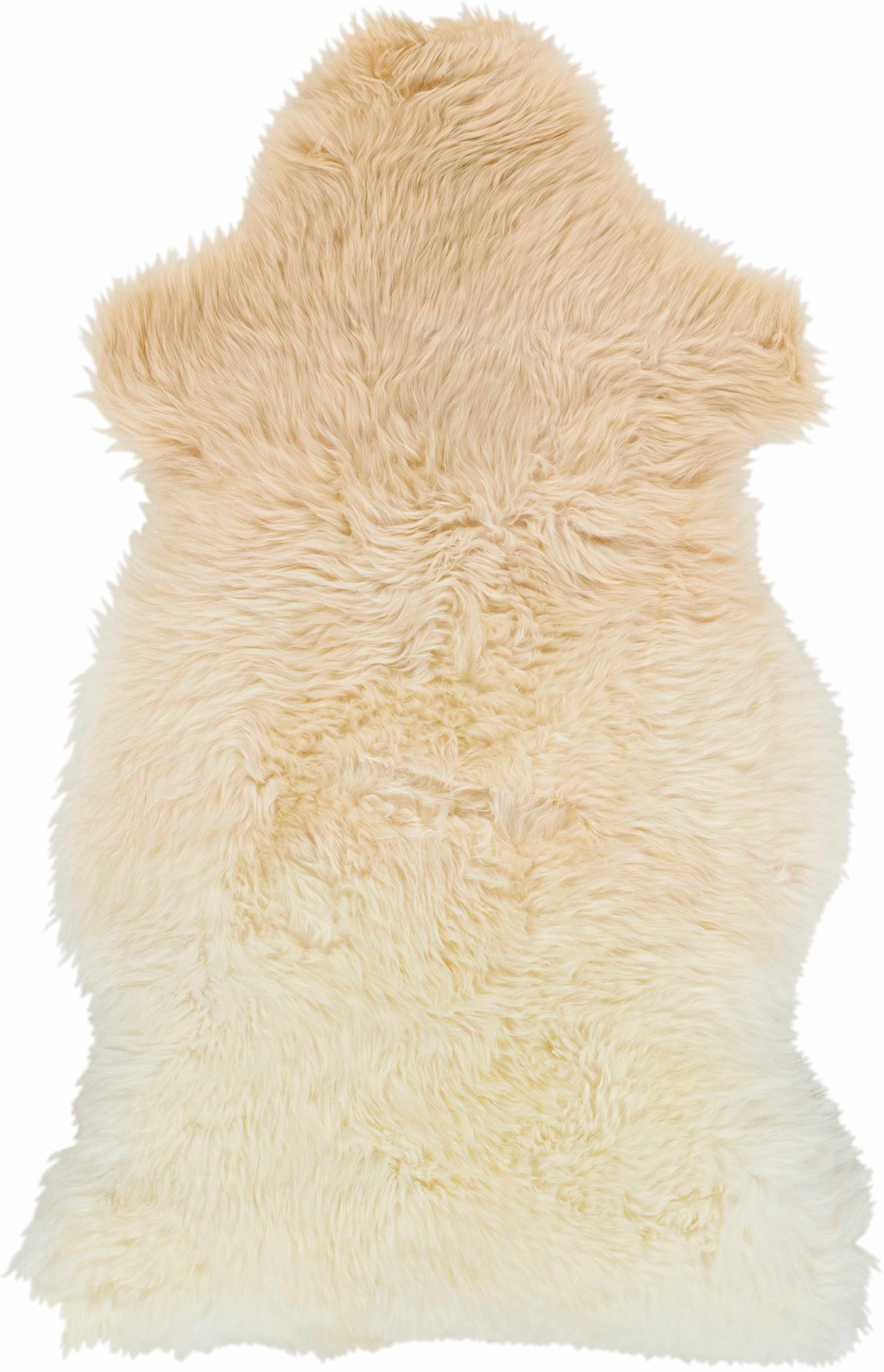 Cream Hand Crafted 100% Sheepskin Modern Rectangle Handmade rug, Indoor use only, no fringe, non-washable.