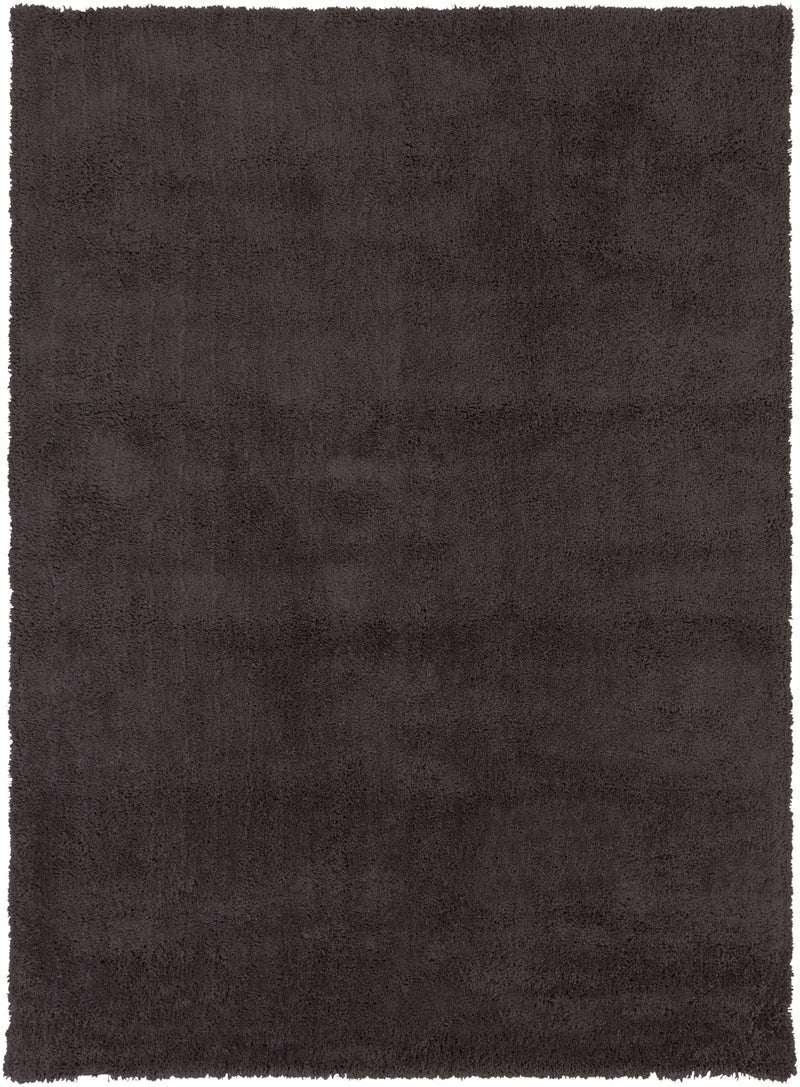 Dark Brown Hand Woven 100% Polyester Cottage Rectangle Handmade rug, Indoor use only, no fringe, non-washable.