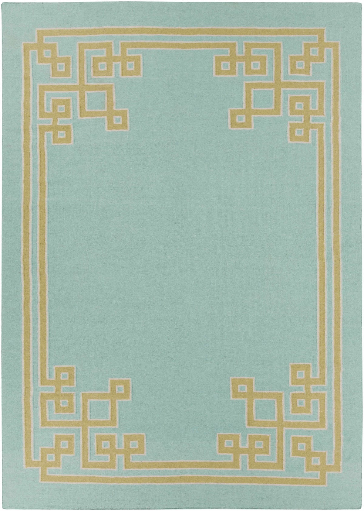 Aqua Hand Woven 100% Wool Modern Rectangle Handmade rug, Indoor use only, no fringe, non-washable. runner also available