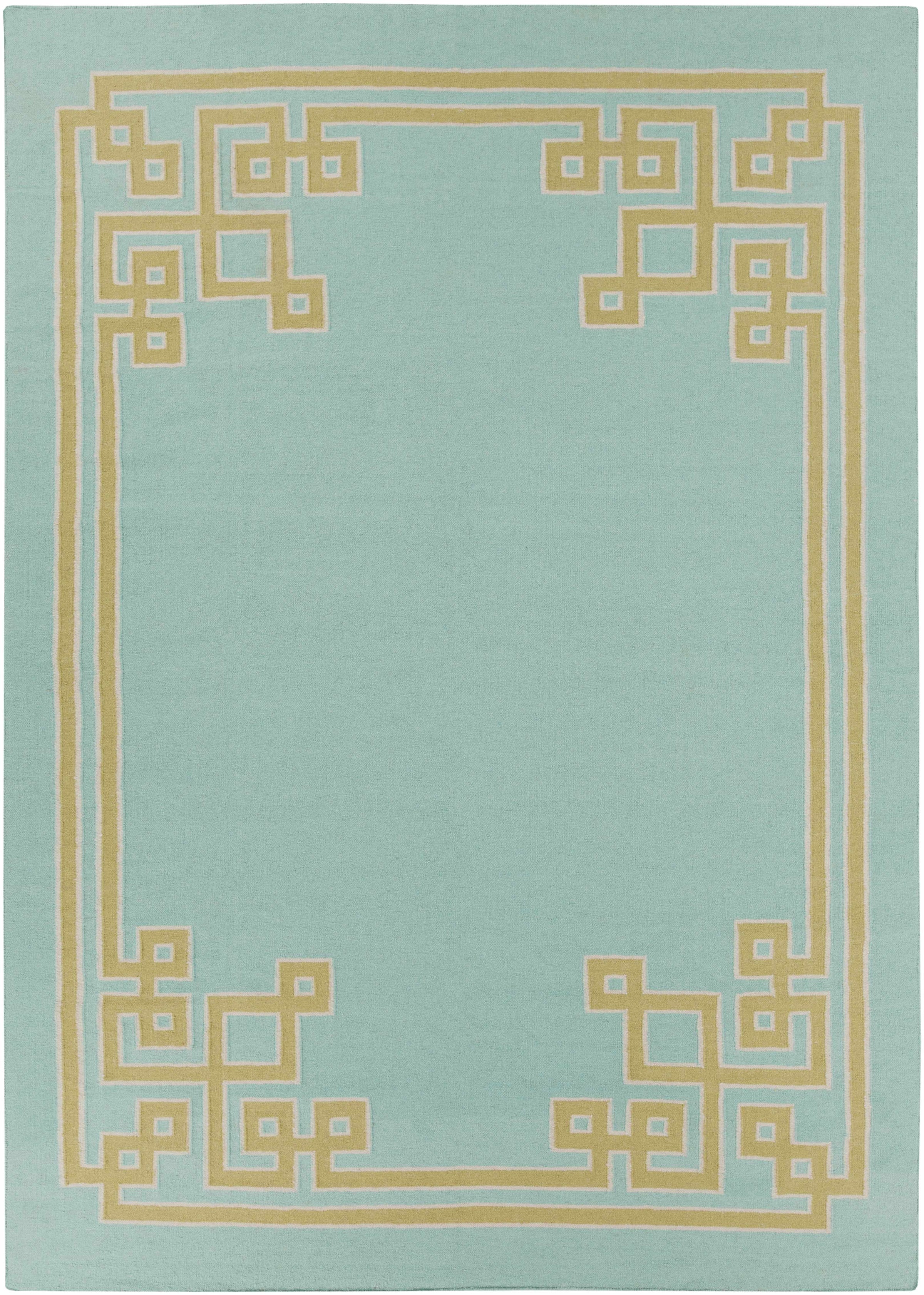 Aqua Hand Woven 100% Wool Modern Rectangle Handmade rug, Indoor use only, no fringe, non-washable. runner also available
