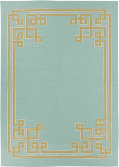 Aqua Hand Woven 100% Wool Modern Rectangle Handmade rug, Indoor use only, no fringe, non-washable. runner also available