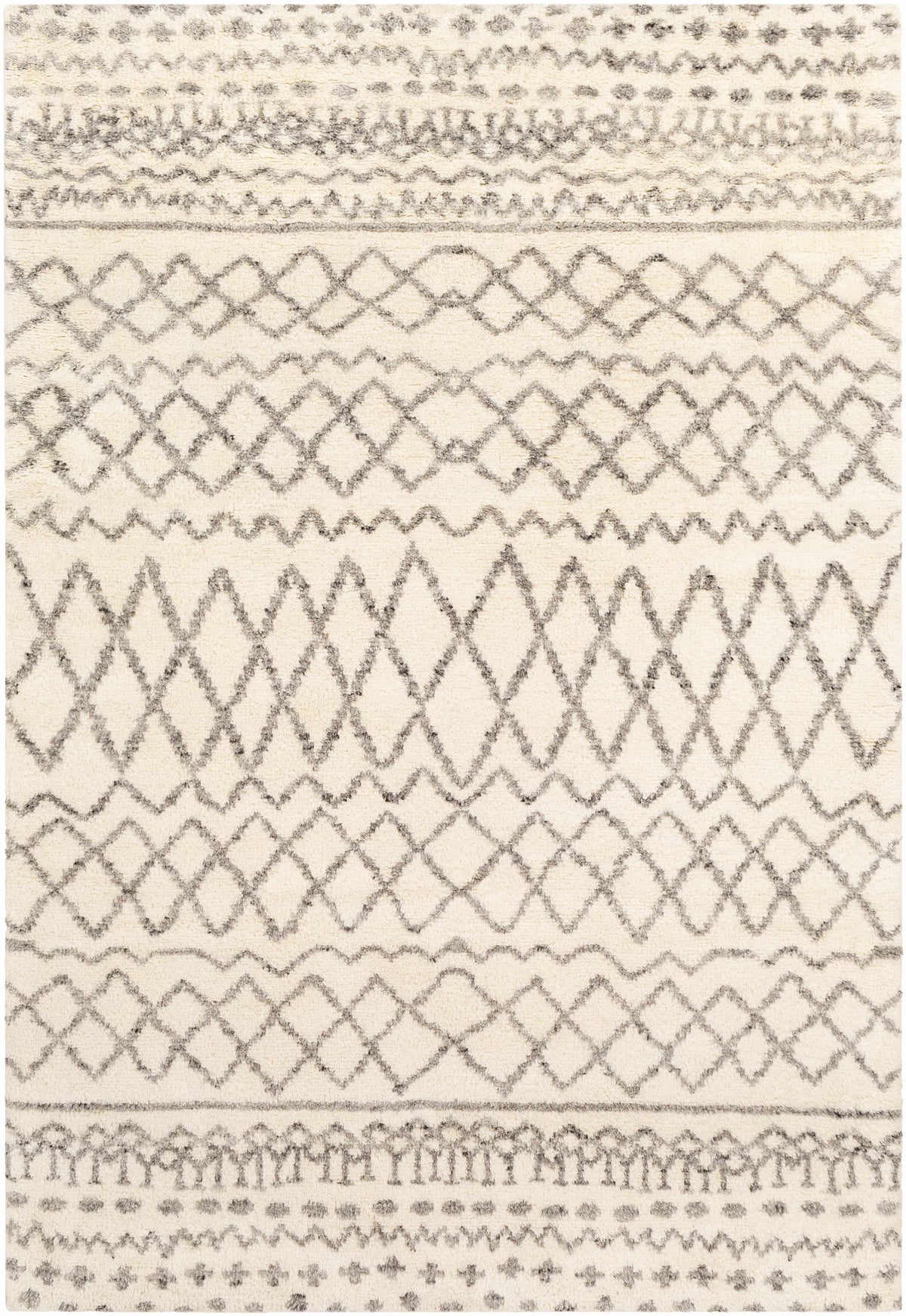 Ivory Hand Knotted 100% Wool Global Rectangle Handmade rug, Indoor use only, no fringe, non-washable.