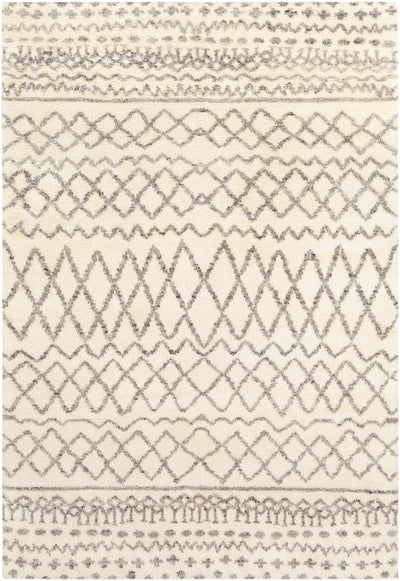 Ivory Hand Knotted 100% Wool Global Rectangle Handmade rug, Indoor use only, no fringe, non-washable.