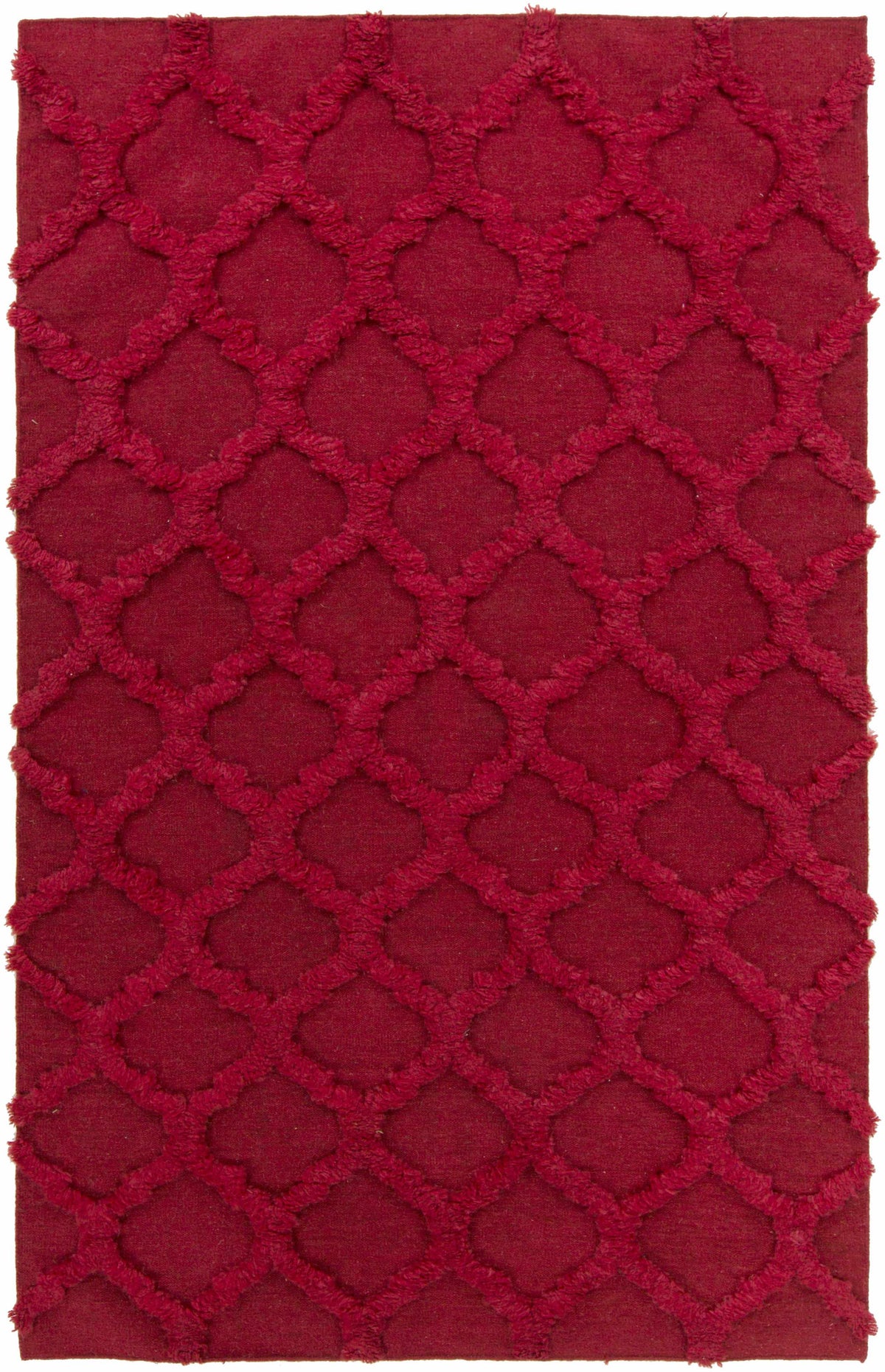 Red Hand Woven 100% Wool Modern Rectangle Handmade rug, Indoor use only, no fringe, non-washable. runner also available