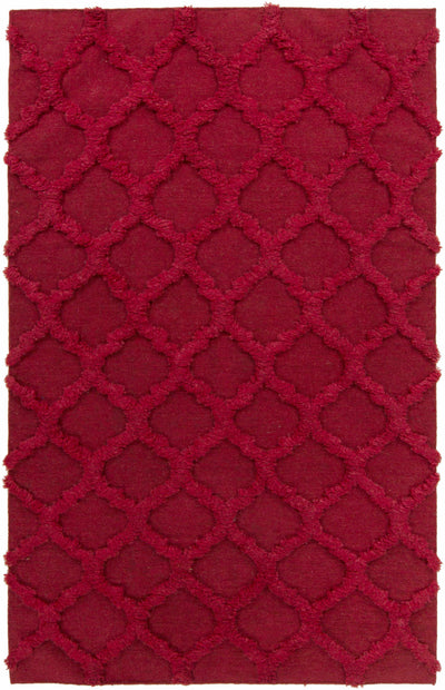 Red Hand Woven 100% Wool Modern Rectangle Handmade rug, Indoor use only, no fringe, non-washable. runner also available