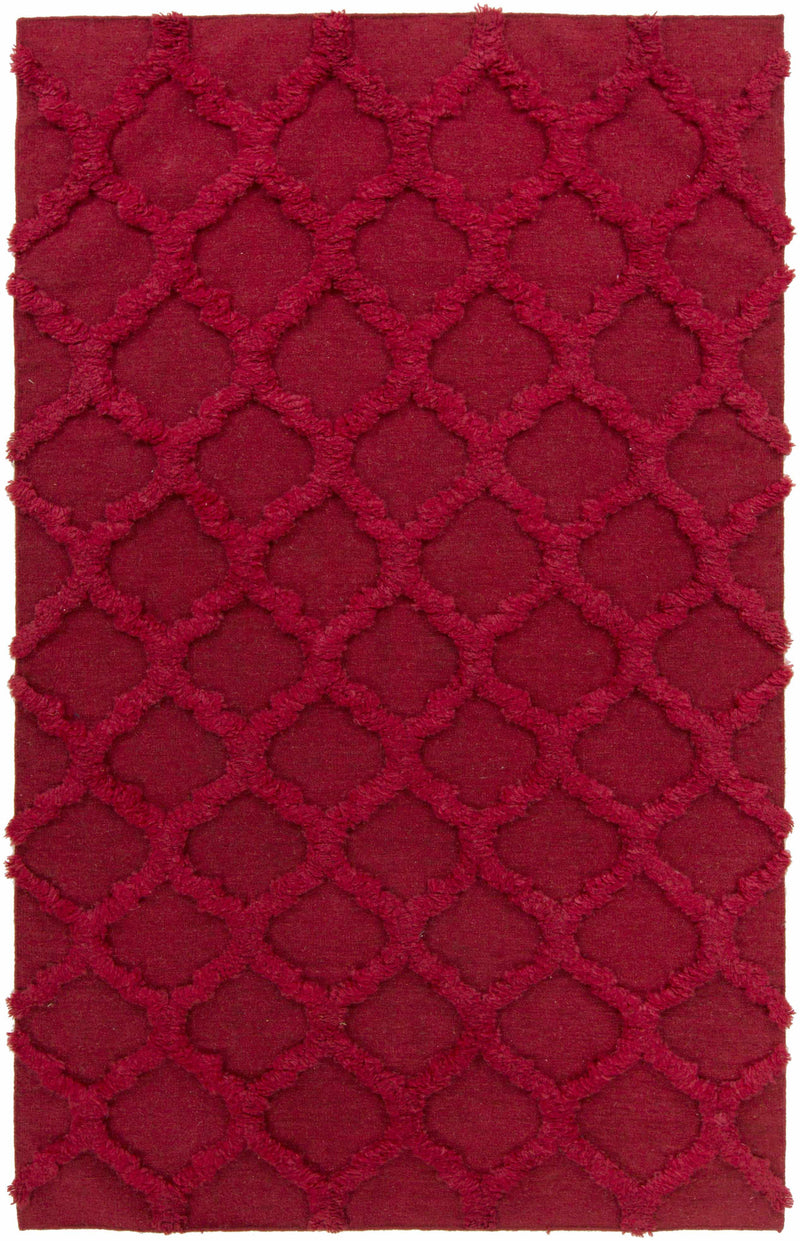 Red Hand Woven 100% Wool Modern Rectangle Handmade rug, Indoor use only, no fringe, non-washable. runner also available
