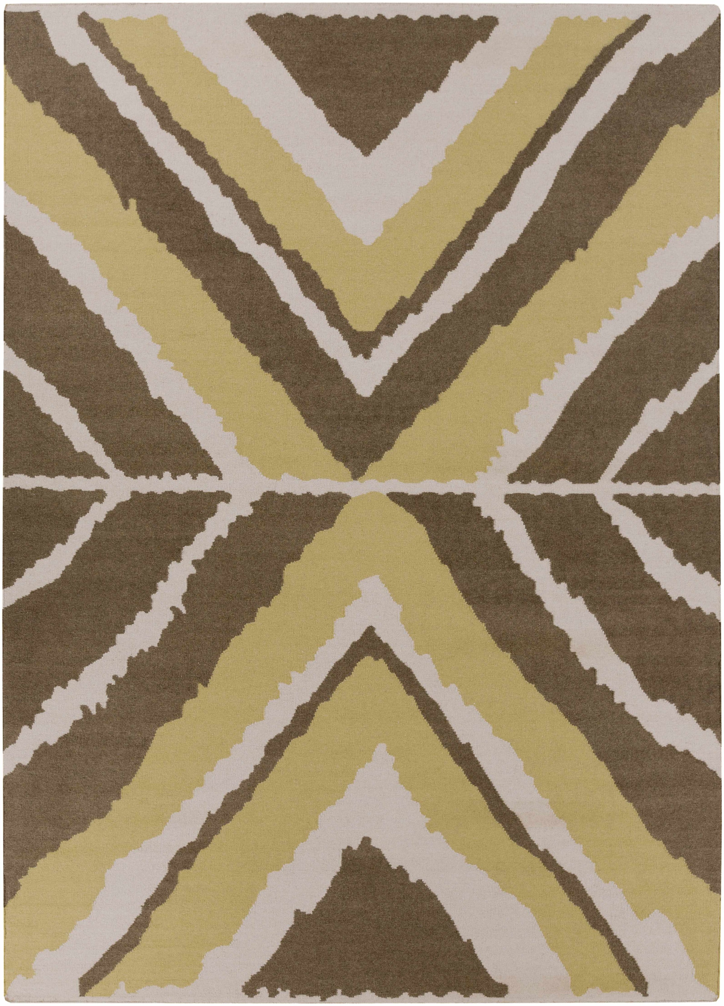 Olive Hand Woven 100% Wool Modern Rectangle Handmade rug, Indoor use only, no fringe, non-washable. runner also available