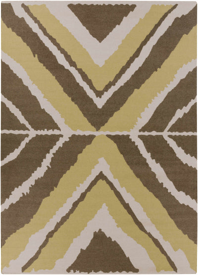 Olive Hand Woven 100% Wool Modern Rectangle Handmade rug, Indoor use only, no fringe, non-washable. runner also available