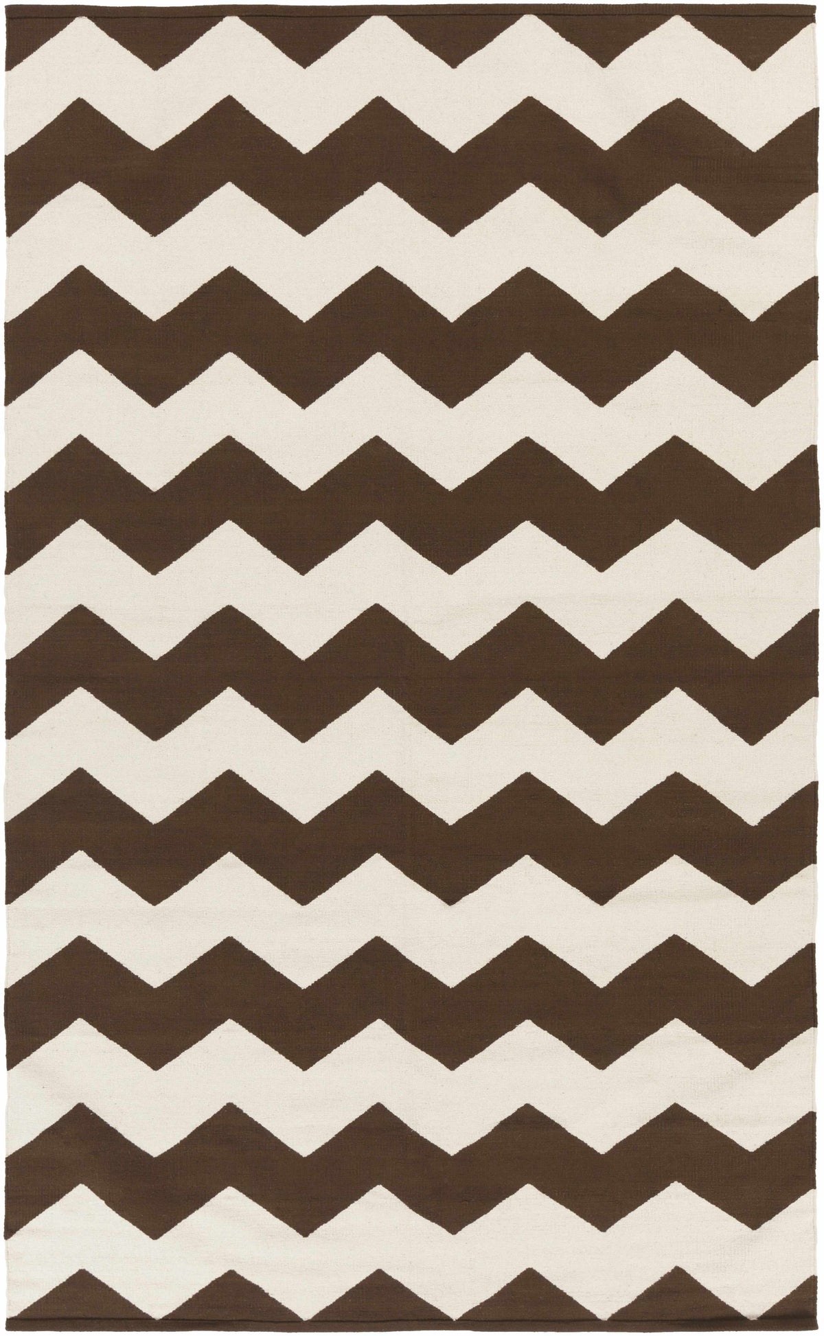 Dark Brown Hand Woven 100% Cotton Modern Rectangle Handmade rug, Indoor use only, no fringe, non-washable.