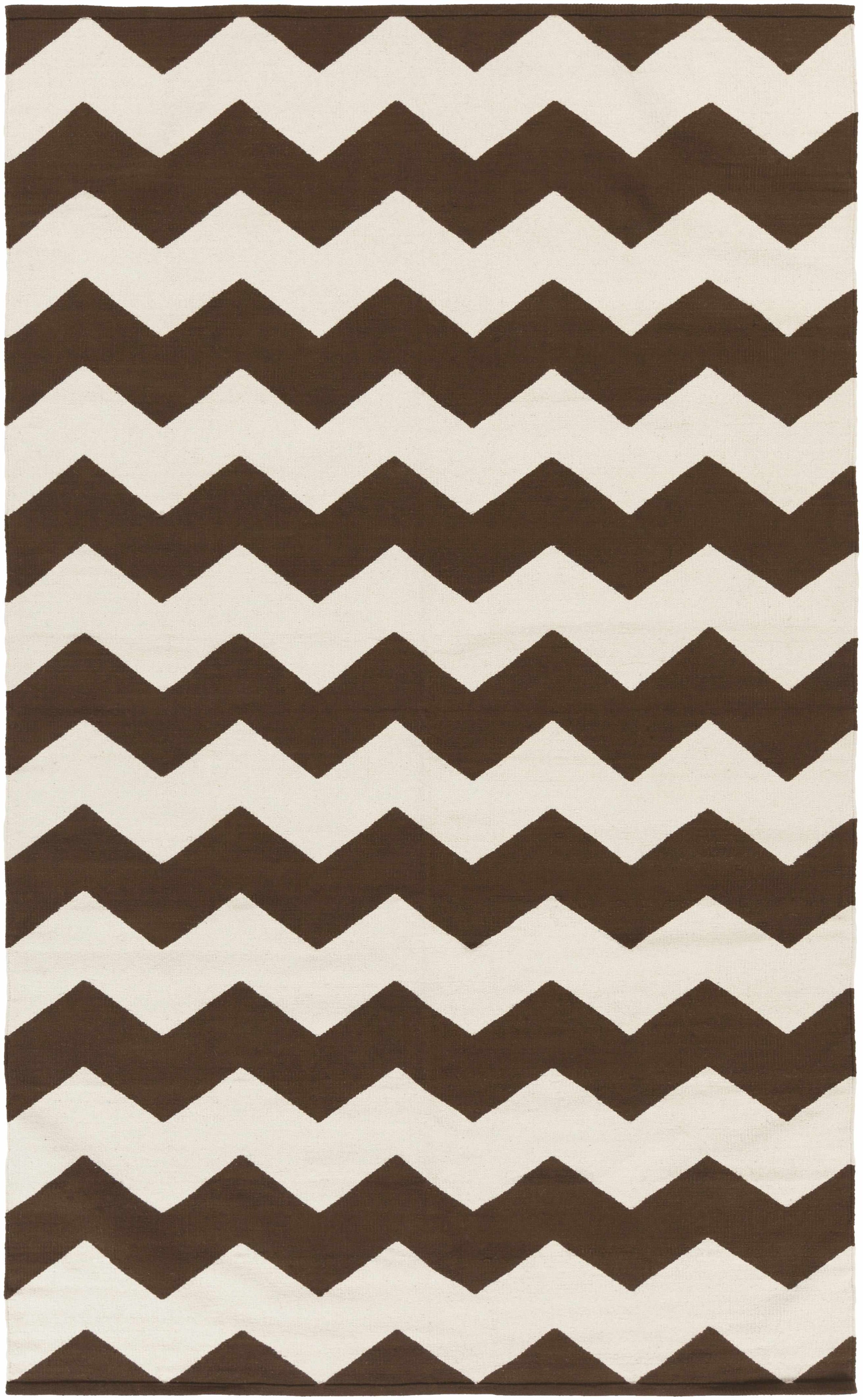 Dark Brown Hand Woven 100% Cotton Modern Rectangle Handmade rug, Indoor use only, no fringe, non-washable.