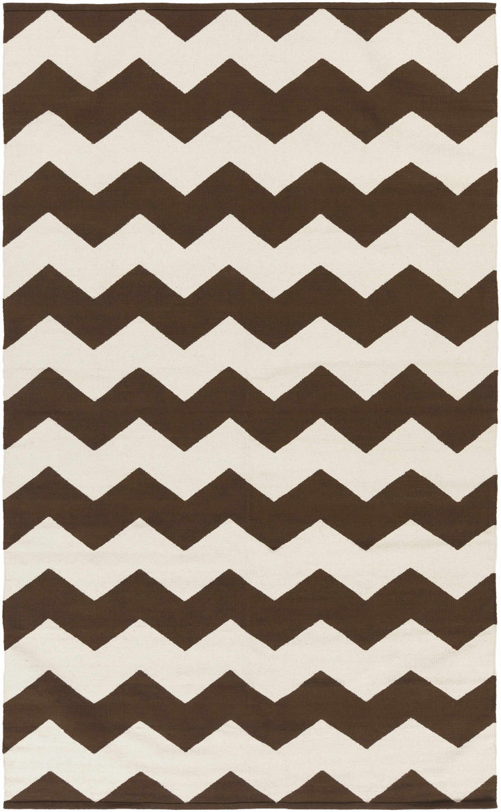 Dark Brown Hand Woven 100% Cotton Modern Rectangle Handmade rug, Indoor use only, no fringe, non-washable.
