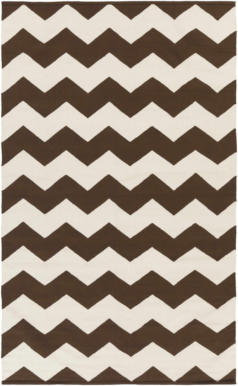 Dark Brown Hand Woven 100% Cotton Modern Rectangle Handmade rug, Indoor use only, no fringe, non-washable.
