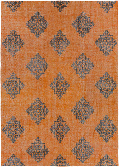 Burnt Orange Hand Knotted 100% Wool Modern Rectangle Handmade rug, Indoor use only, no fringe, non-washable.