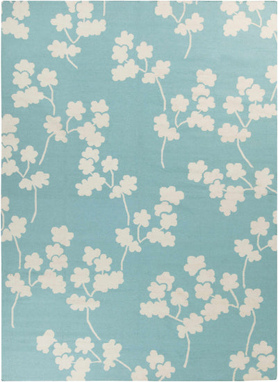 Aqua Hand Woven 100% Wool Modern Rectangle Handmade rug, Indoor use only, no fringe, non-washable. runner also available