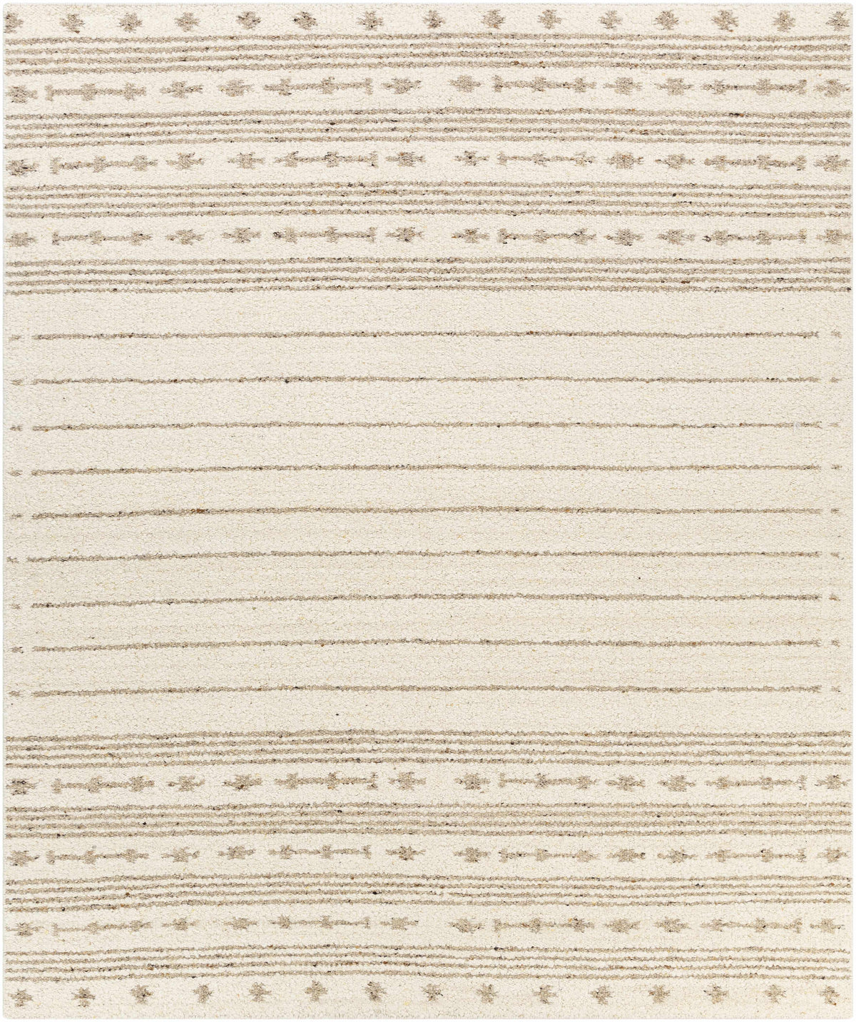 Cream Hand Woven 90% Wool, 10% Polyester Global Rectangle Handmade rug, Indoor use only, no fringe, non-washable. runner also available