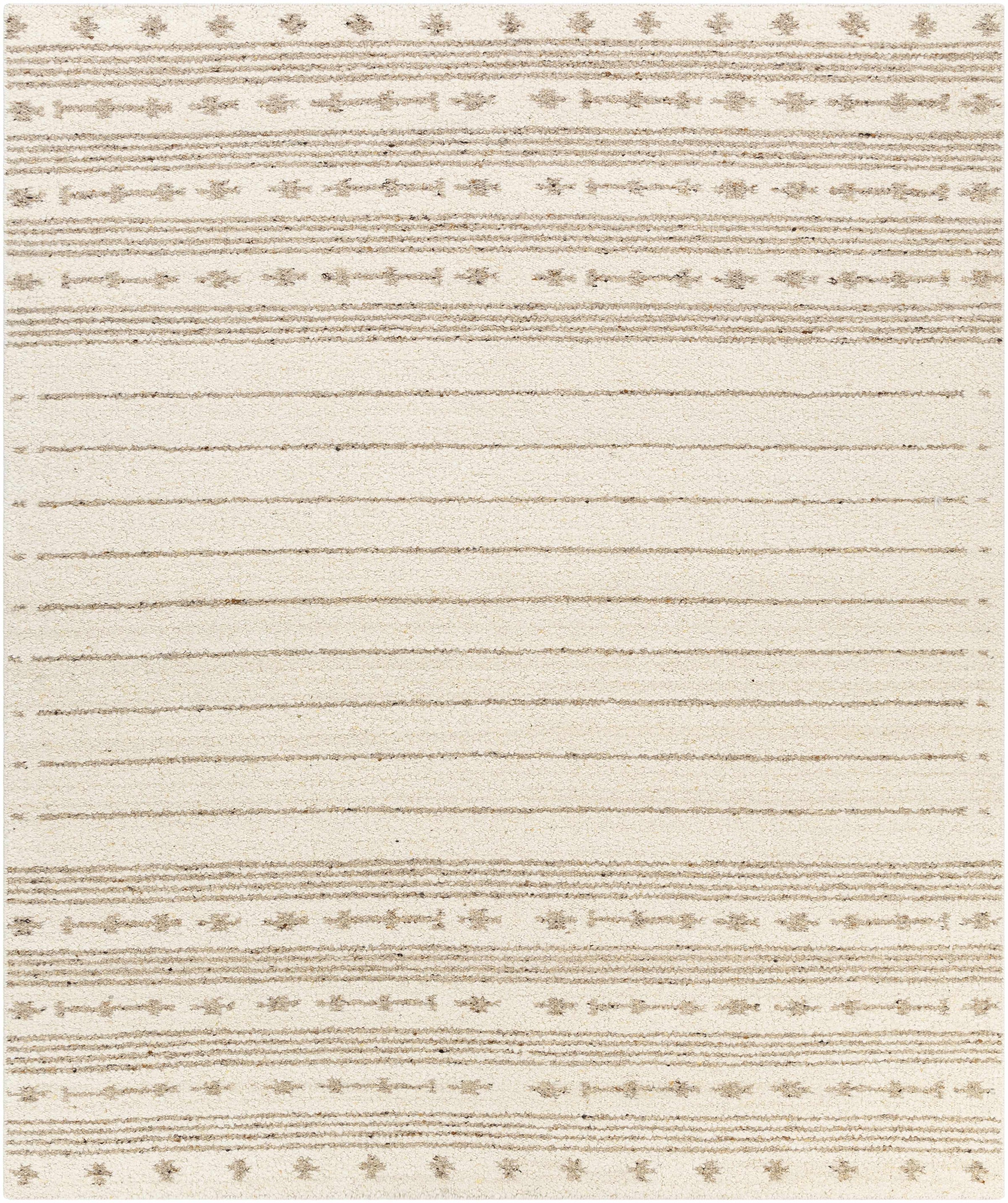 Cream Hand Woven 90% Wool, 10% Polyester Global Rectangle Handmade rug, Indoor use only, no fringe, non-washable. runner also available