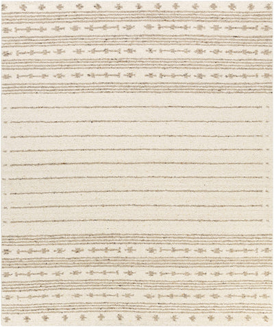 Cream Hand Woven 90% Wool, 10% Polyester Global Rectangle Handmade rug, Indoor use only, no fringe, non-washable. runner also available