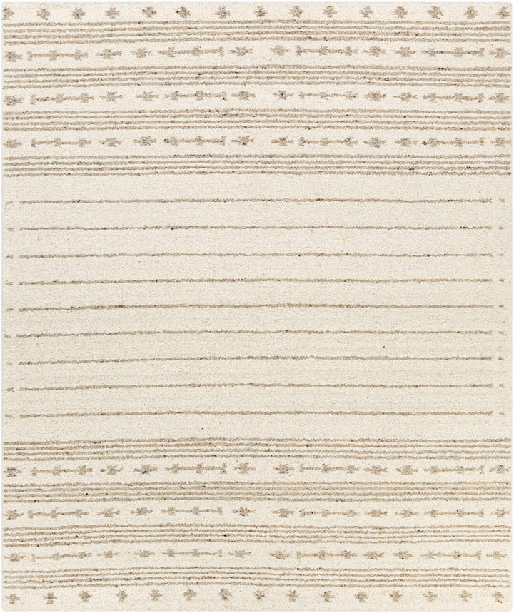 Cream Hand Woven 90% Wool, 10% Polyester Global Rectangle Handmade rug, Indoor use only, no fringe, non-washable. runner also available