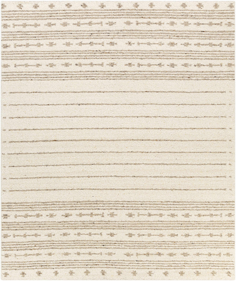 Cream Hand Woven 90% Wool, 10% Polyester Global Rectangle Handmade rug, Indoor use only, no fringe, non-washable. runner also available