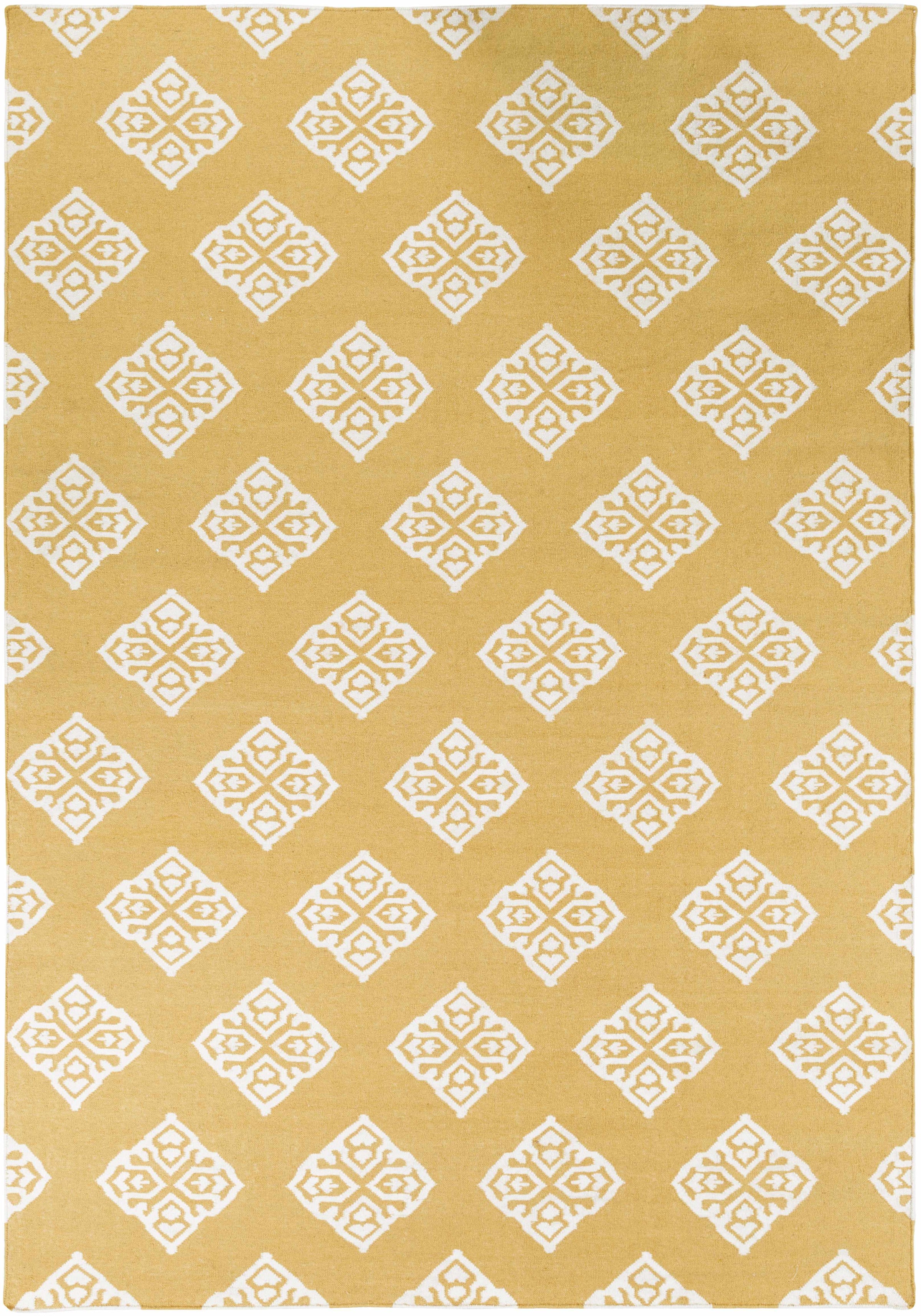 Mustard Hand Woven 100% Wool Modern Rectangle Handmade rug, Indoor use only, no fringe, non-washable. runner also available