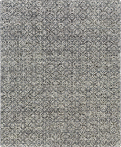 Ink Blue Hand Knotted 90% Wool, 10% Polyester Modern Rectangle Handmade rug, Indoor use only, no fringe, non-washable.