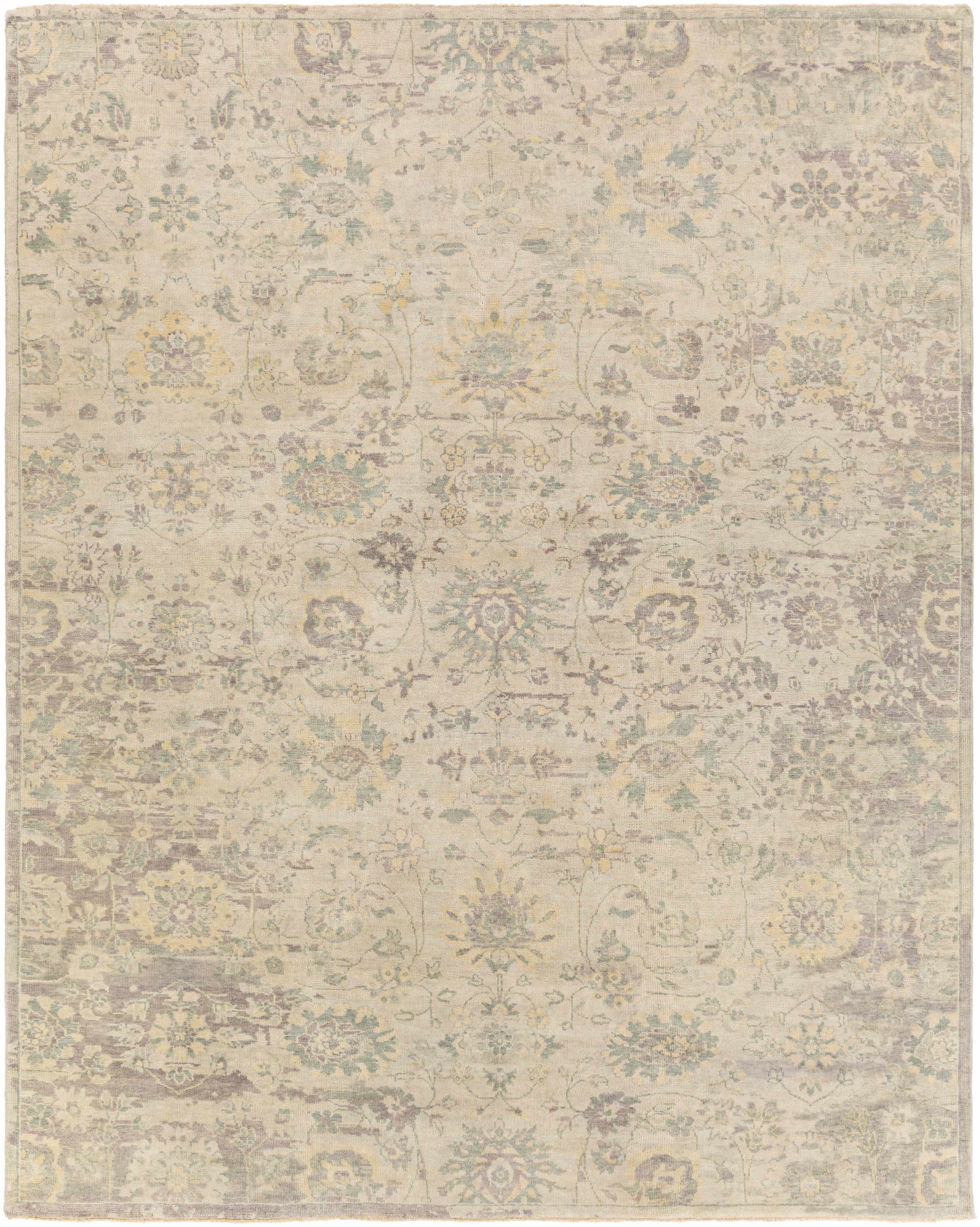 Wheat Hand Knotted 100% Wool Traditional Rectangle Handmade rug, Indoor use only, has fringe, non-washable.
