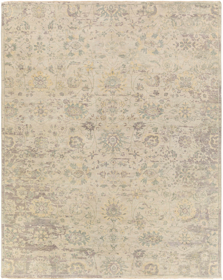 Wheat Hand Knotted 100% Wool Traditional Rectangle Handmade rug, Indoor use only, has fringe, non-washable.