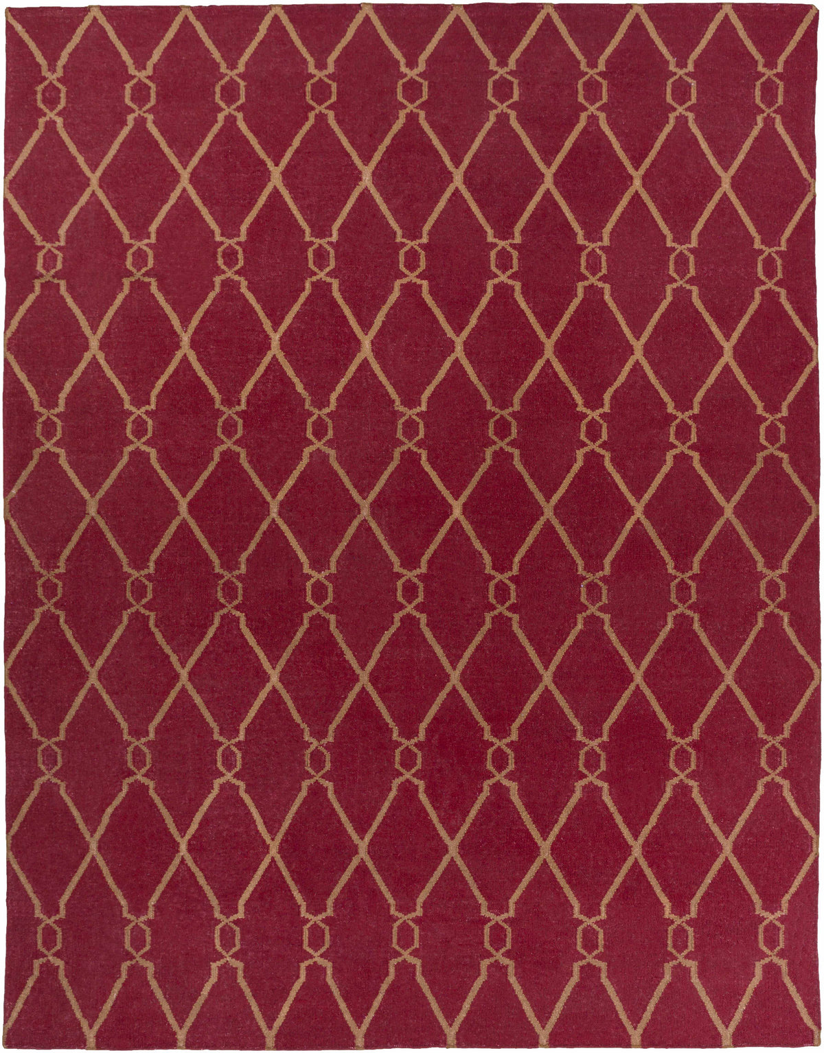 Rust Hand Woven 100% Wool Modern Rectangle Handmade rug, Indoor use only, no fringe, non-washable.